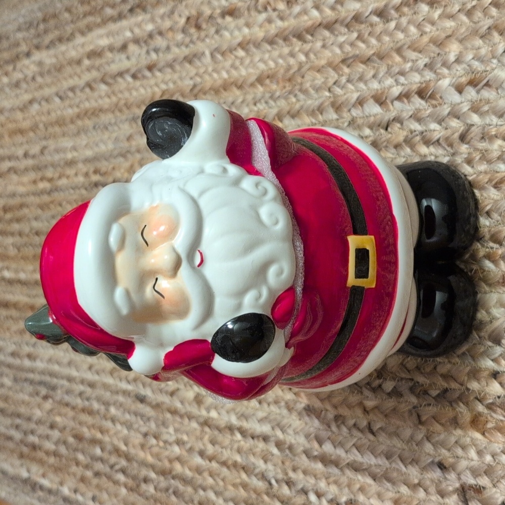 Winter Wonder Ceramic Santa Claus Lidded Cookie Jar